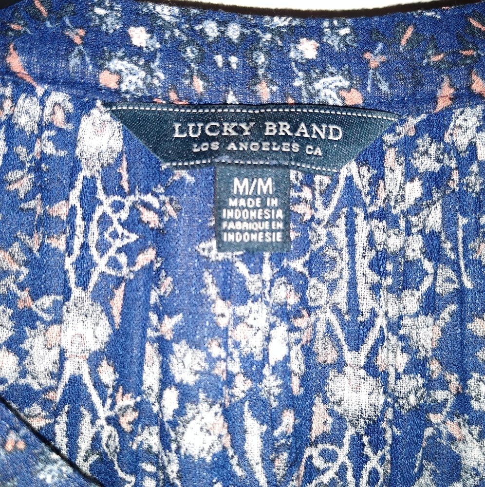 Lucky jeans floral print peasant top - Picture 4 of 4